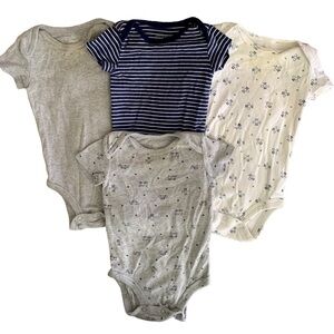 Carter's Gray, Navy, and White Baby Bodysuits